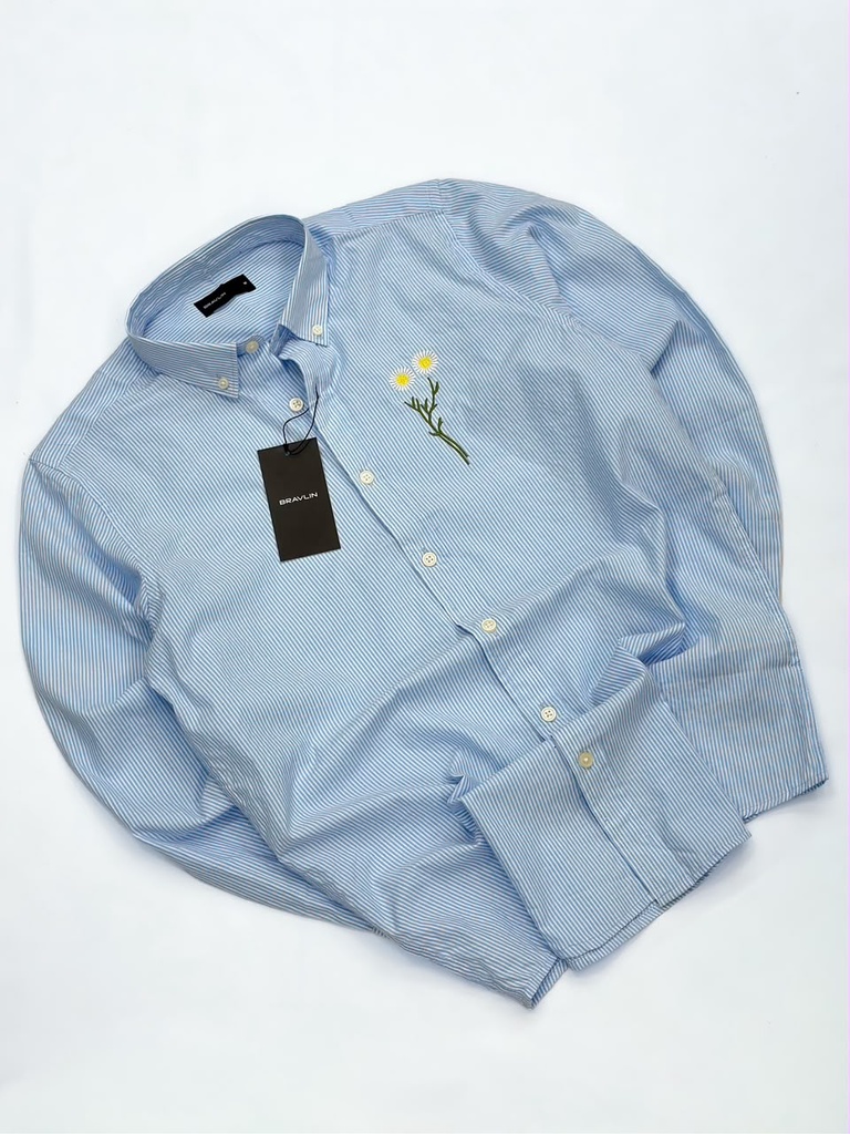 Sky Blue Striped shirt (S)
